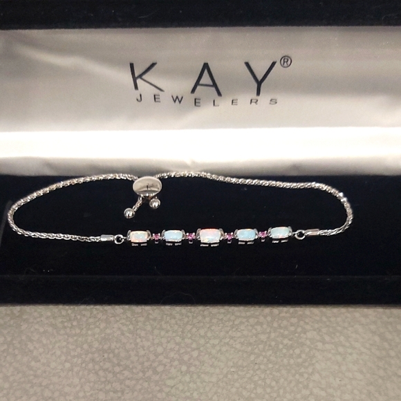 NIB Kay Jewelers Silver and Opal Bracelet - Picture 1 of 4